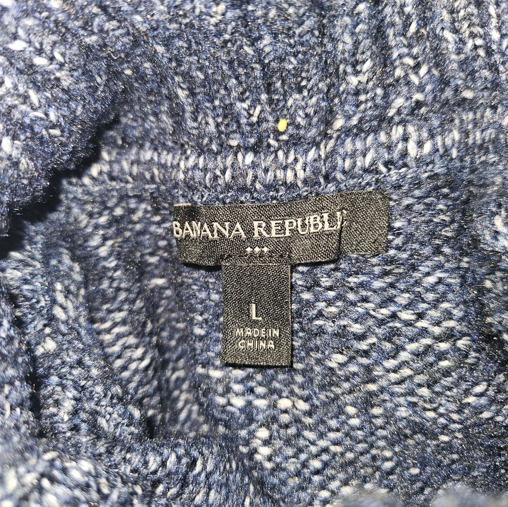 Banana Republic Navy Blue Knit Turtleneck Cozy Sweater - Size Large - Picture 5 of 7